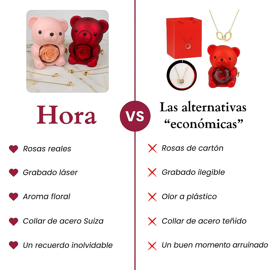 Oso Eterno Milona y Collar Personalizado