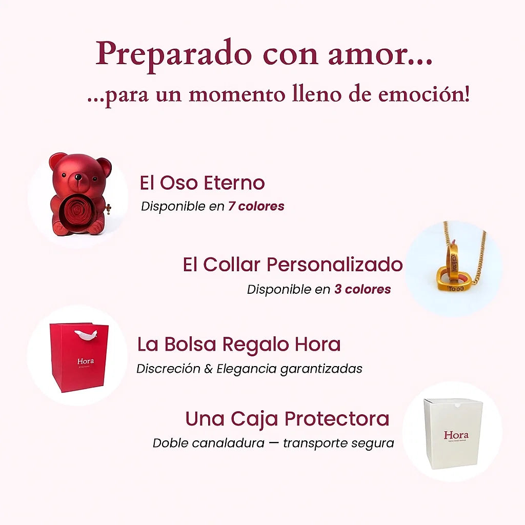 Oso Eterno Milona y Collar Personalizado