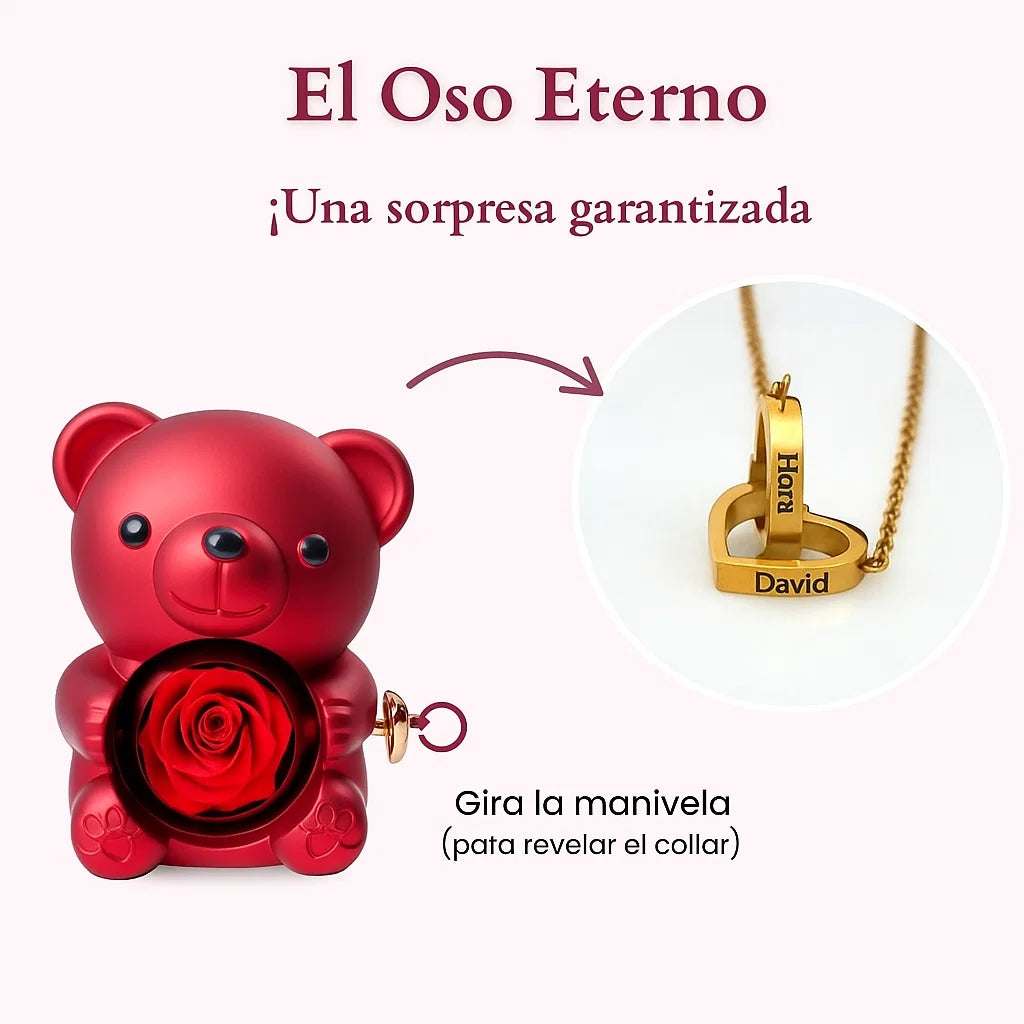 Oso Eterno Milona y Collar Personalizado